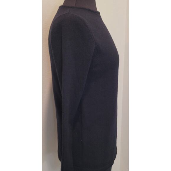 Vtg Express 100% Lambswool Black Crewneck Sweater XS EUC - Picture 5 of 11